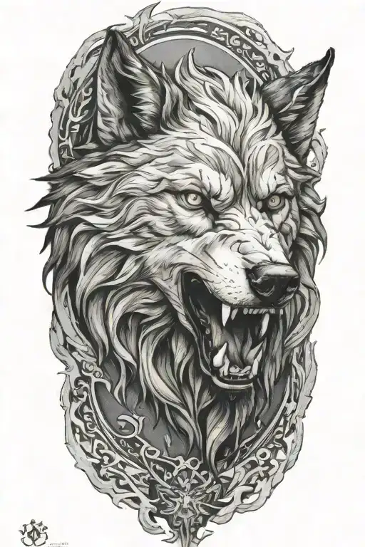 mad fenrir tattoo design idea
