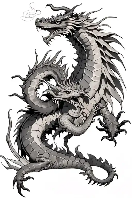 Dragon and Scorpio with Aries tattoo design idea