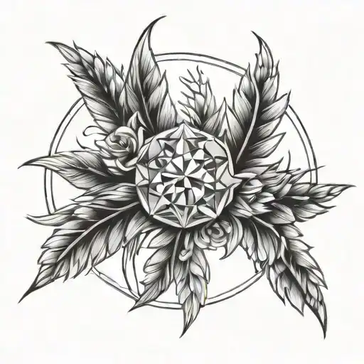 tattoo models diamond and wheat ear half wreath near Apollo tattoo design idea