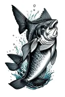 salmon jumping tattoo design idea