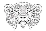 Celtic Bear head tattoo design idea