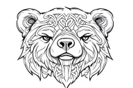 Celtic Bear head tattoo design idea