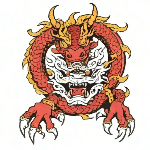 Evil Chinese Dragon Around Hand tattoo design idea