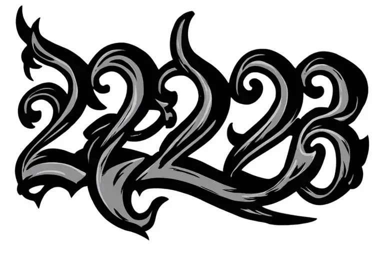 Roman numeral 2 22 25 tattoo design idea