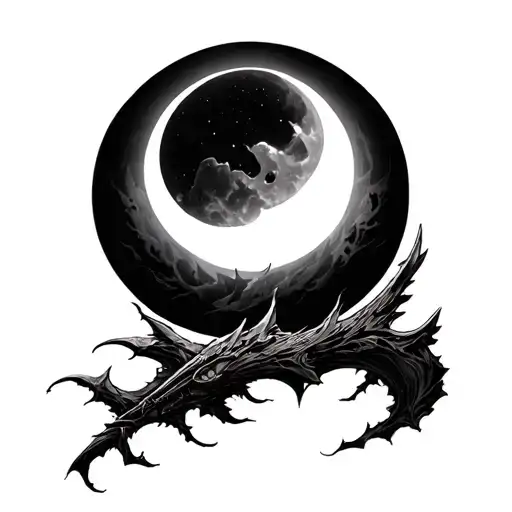 dark sign from Dark Souls, and inside it is eclipse from berserker tattoo design idea