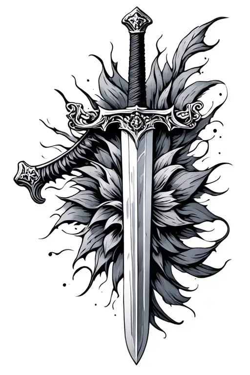biblical sword tattoo design idea