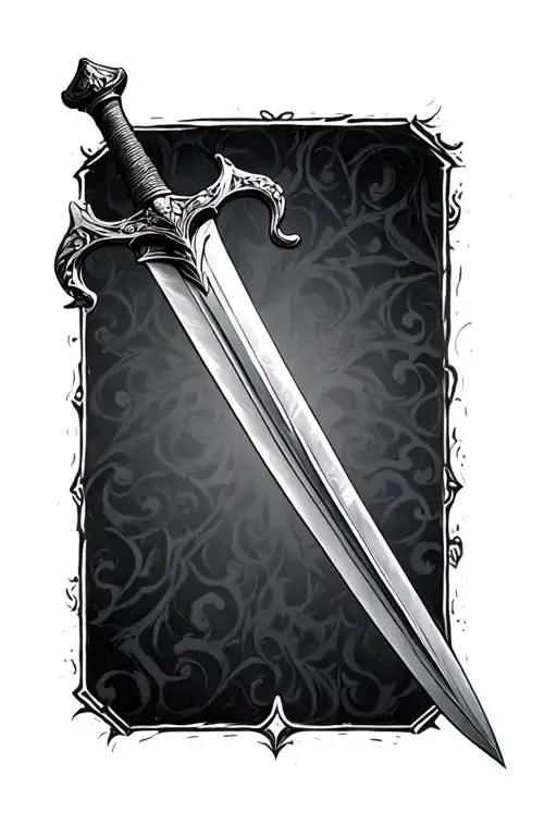 Scottish claymore sword tattoo design idea