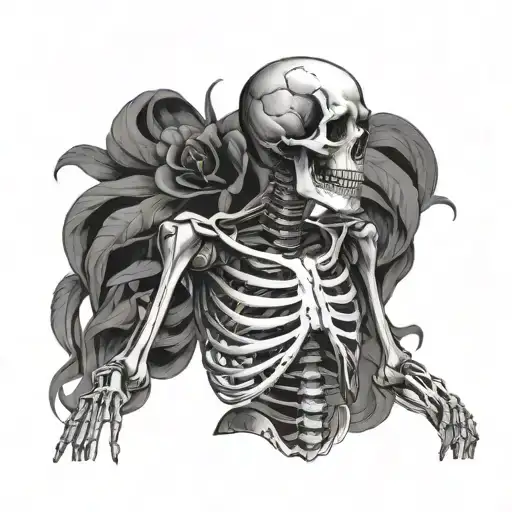full body skeleton tattoo design idea