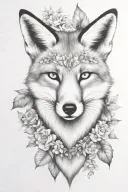 fox with gold eyes tattoo design idea