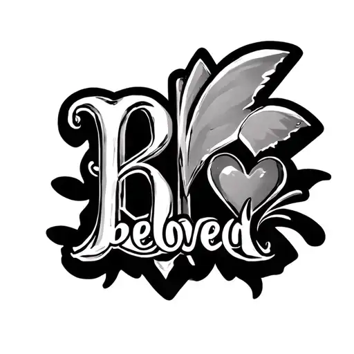 chrome hearts cross with the word beloved  tattoo design idea