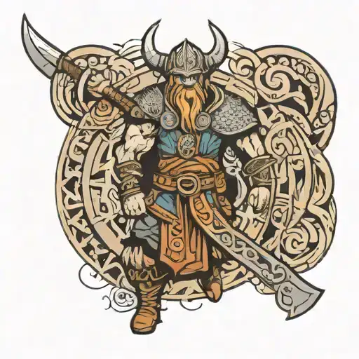 viking warrior tattoo design idea