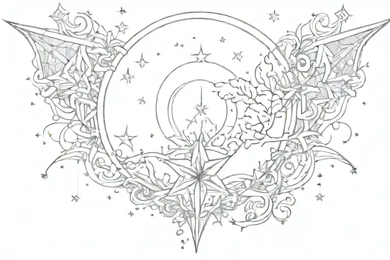 lyrics "quietly but definitely it shines" starlight tattoo design idea