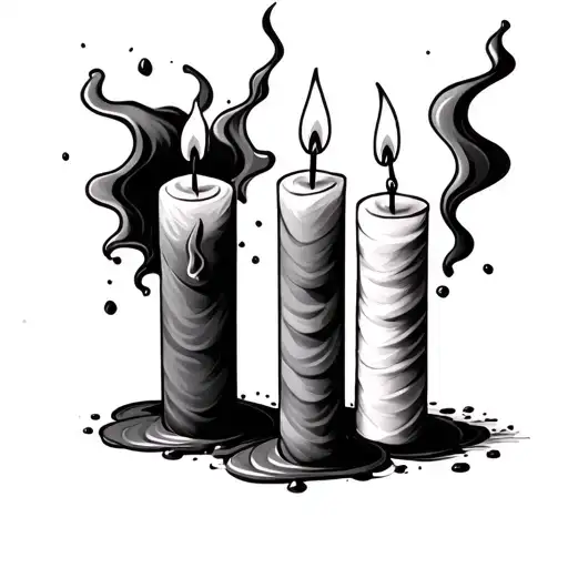 birthday candles one burning and one blown out  tattoo design idea