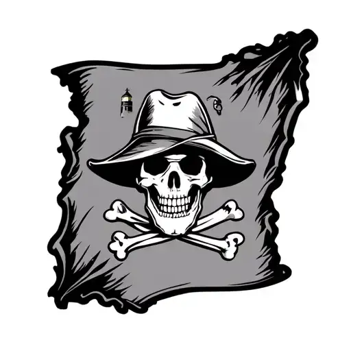 pirate flag state of North Carolina cape hatters lighthouse mountains beach NASCAR panthers  tattoo design idea