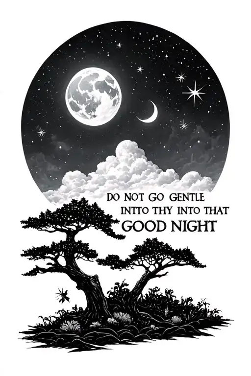 do not go gentle into that good night sky tattoo design idea
