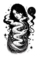 do not go gentle into that good night sky tattoo design idea