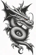 simple american trad DRAGON tattoo design idea
