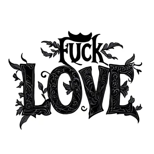 fuck love tattoo design idea