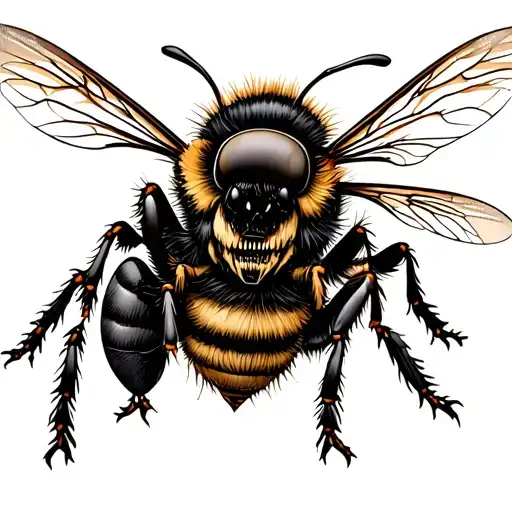 a mix between a bee and a zombie tattoo design idea