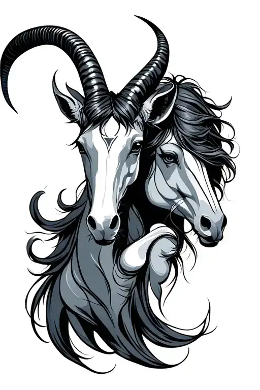 capricorn and sagittarius sibling bond tattoo design idea