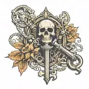 skeleton key tattoo design idea