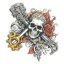 skeleton key tattoo design idea