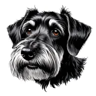 giant schnauzer , miniature schnauzer , Doberman dog head tattoo design idea
