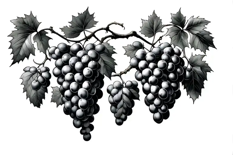 grape vines, Italian landscape tattoo design idea