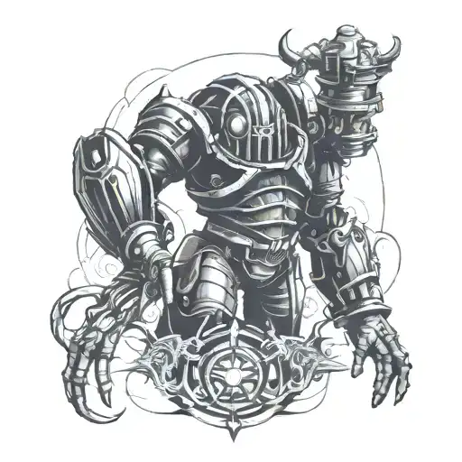 bioshock style fear god tattoo design idea