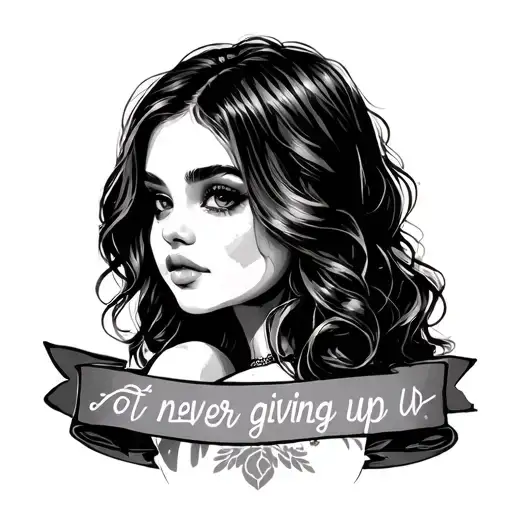 girly, words about never giving up etc tattoo design idea