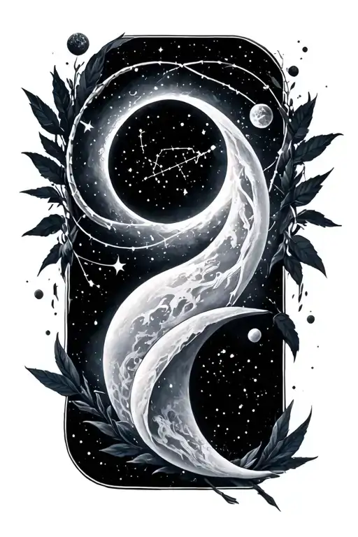 Gemini Aquarius constellation tattoo design idea