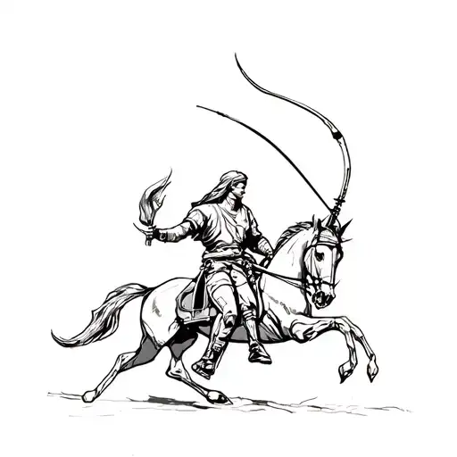 Scorpio Sagittarius archer riding tattoo design idea