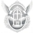father, son and holy spirit Heaven gate tattoo design idea