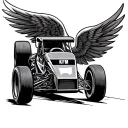 "KFM" winged sprint car tattoo design idea