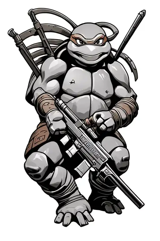 TMNT weapons subtly incorporated tattoo design idea