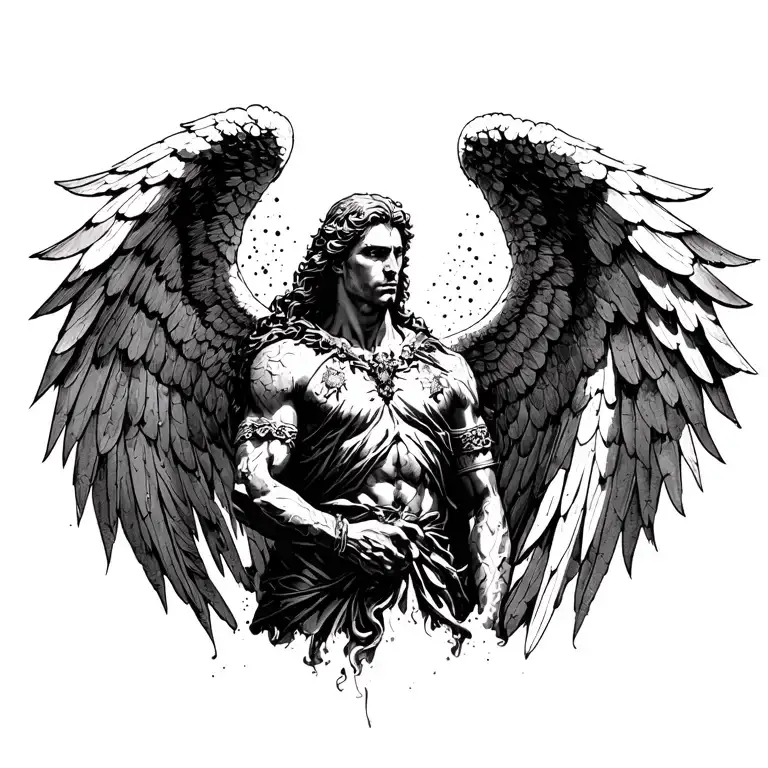 archangel uriel tattoo design idea