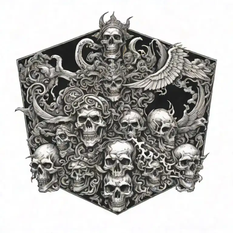 heaven vs hell tattoo design idea