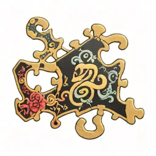 puzzle piece with 222 numbers tattoo design idea