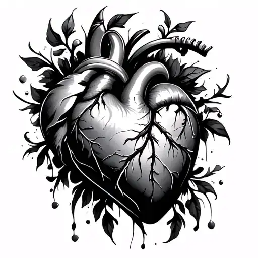 Infinite heart breast tattoo design idea
