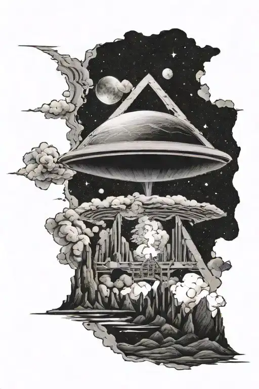 wish you were here dark side of the moon Led Zeppelin 1 album cover tattoo design idea
