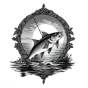 Fishing Memorial tattoo design idea