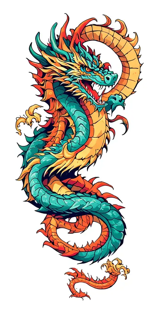 dragons wrap around arm tattoo design idea