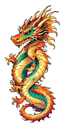 dragons wrap around arm tattoo design idea
