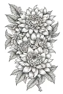 CHRYSANTHEMUM ASTER MARIGOLD tattoo design idea