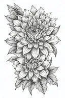 CHRYSANTHEMUM ASTER MARIGOLD tattoo design idea
