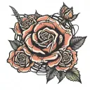 rose and barbed wire tattoo design idea