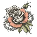 rose and barbed wire tattoo design idea