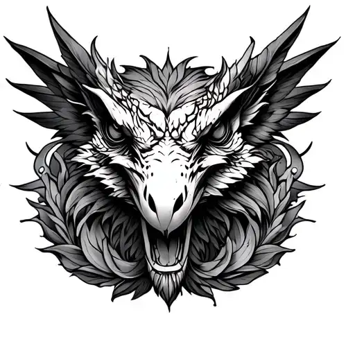 Gargolas on the neck tattoo design idea