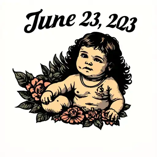 colton june 23 2023 child birth date tattoo design idea