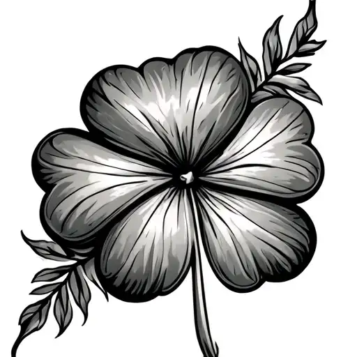 Five Leaf Clover tattoo design idea